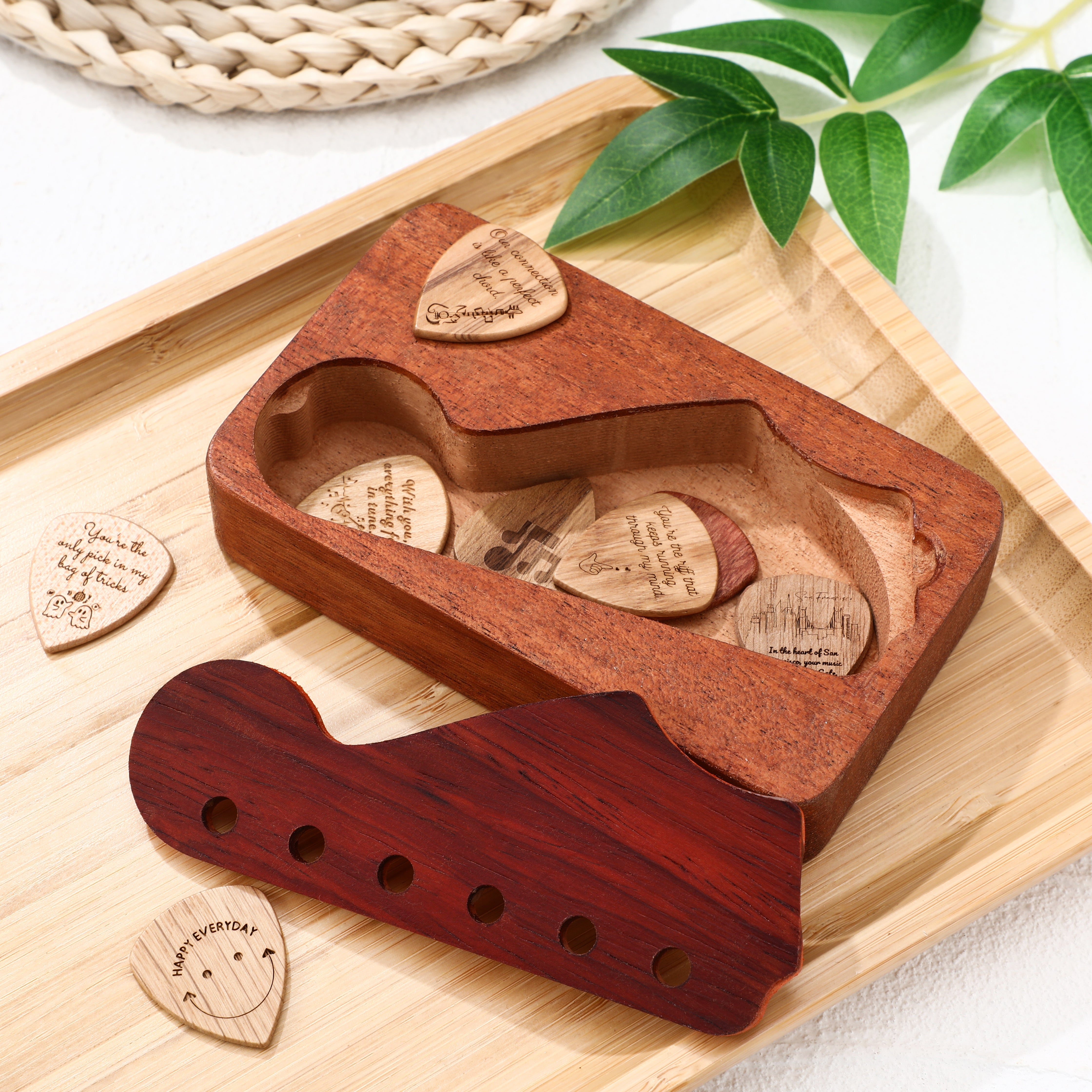 Guitar Pick Case with Custom Headstock Lid