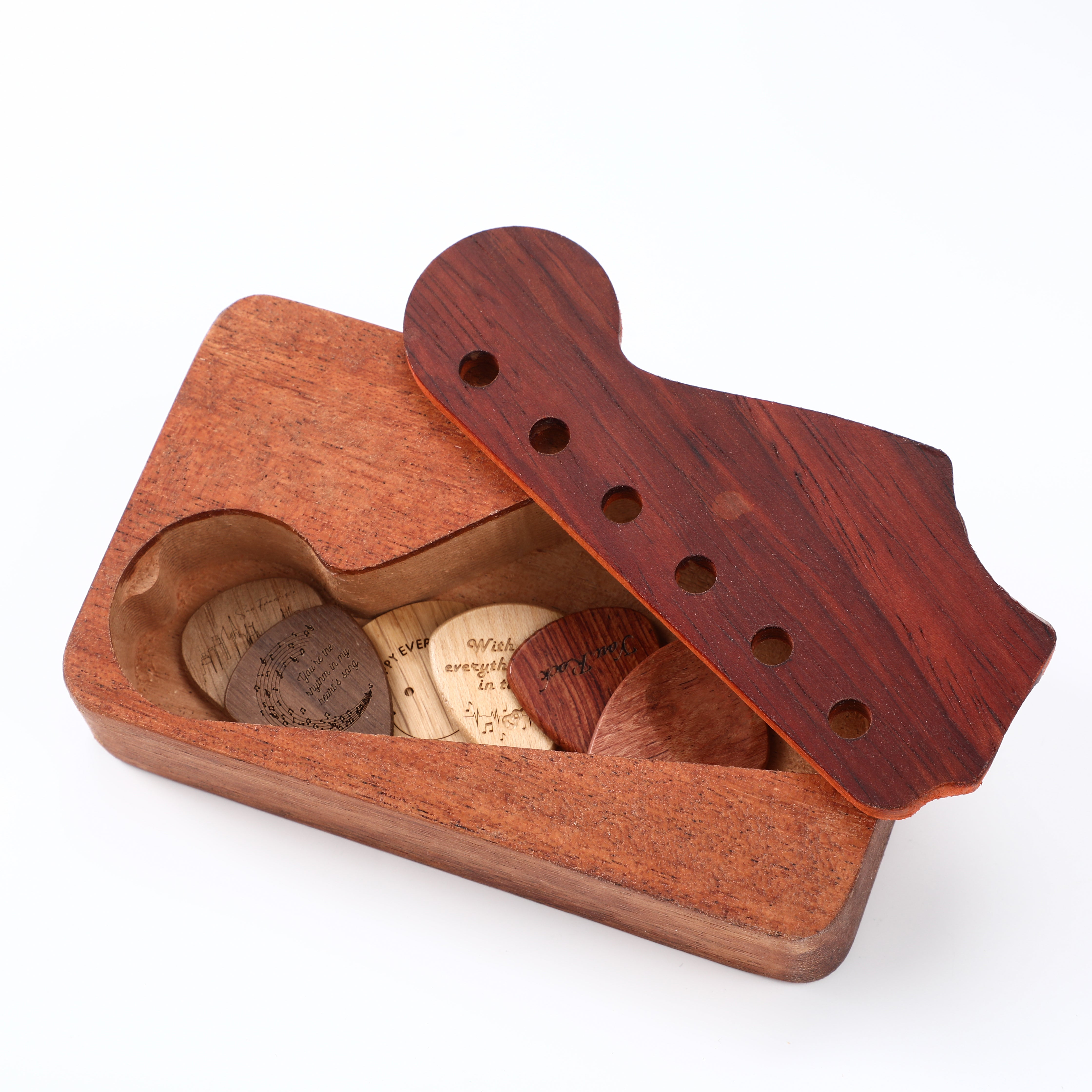 Guitar Pick Case with Custom Headstock Lid