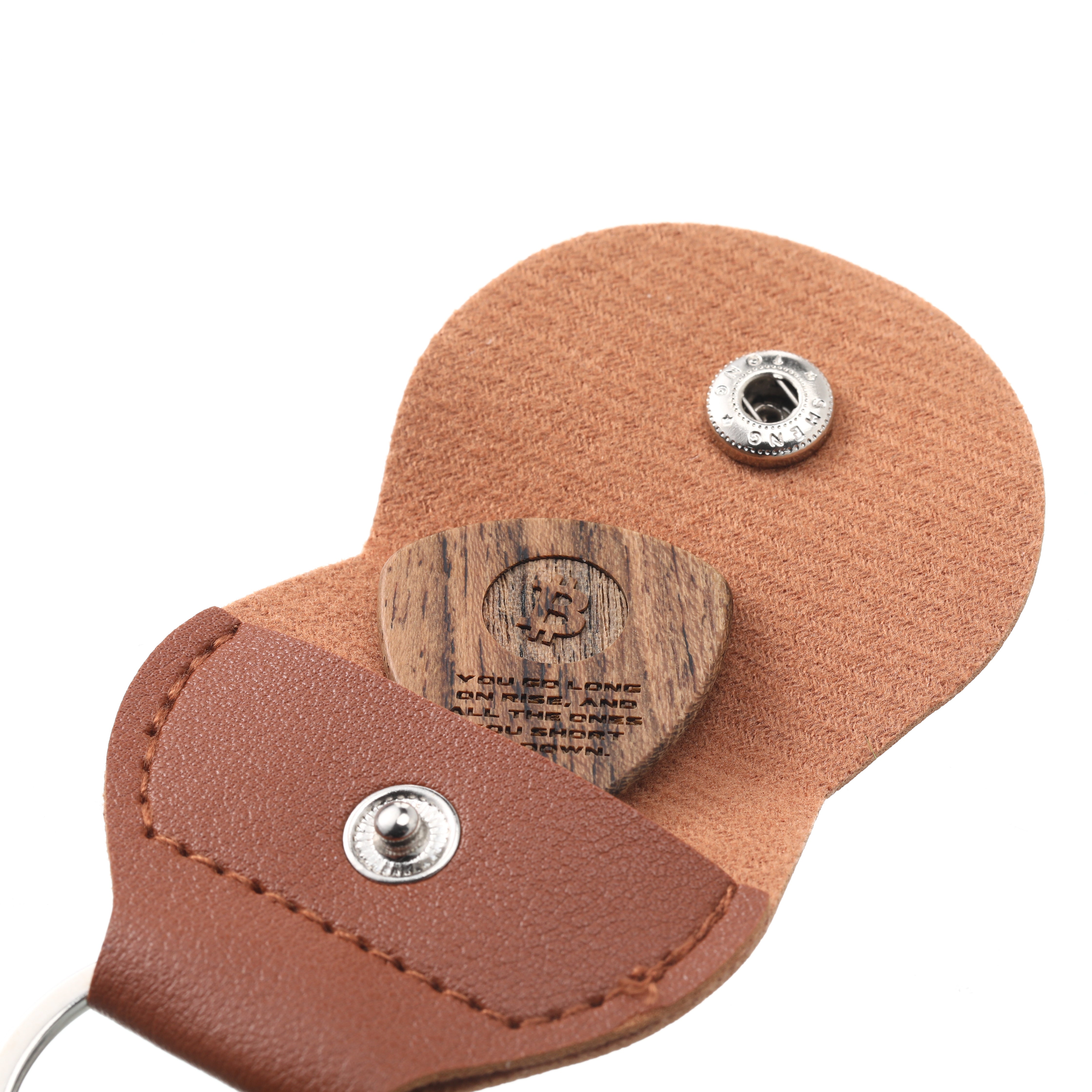 Guitar Pick Holder Keychain in Vegan Leather