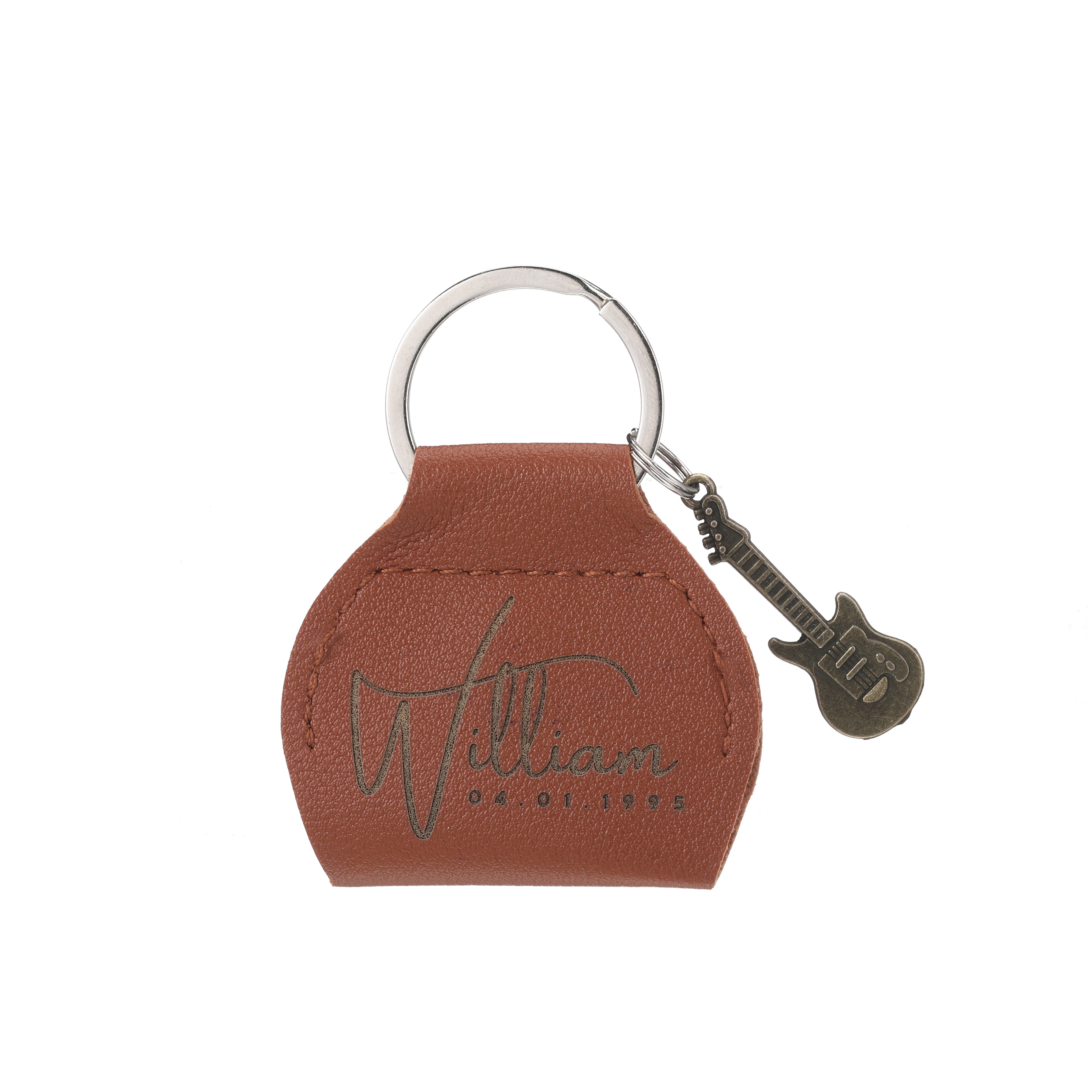 Guitar Pick Holder Keychain in Vegan Leather