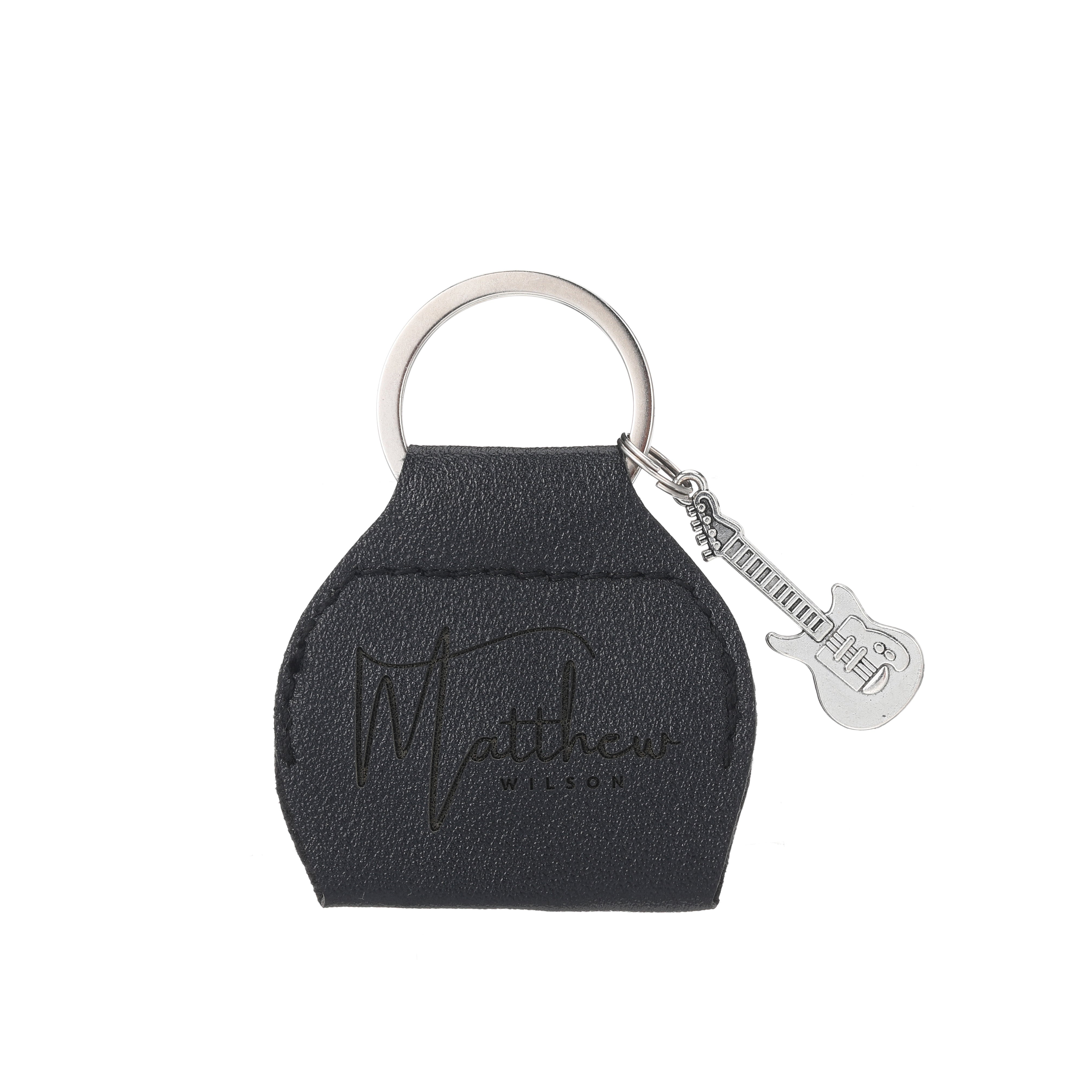 Guitar Pick Holder Keychain in Vegan Leather